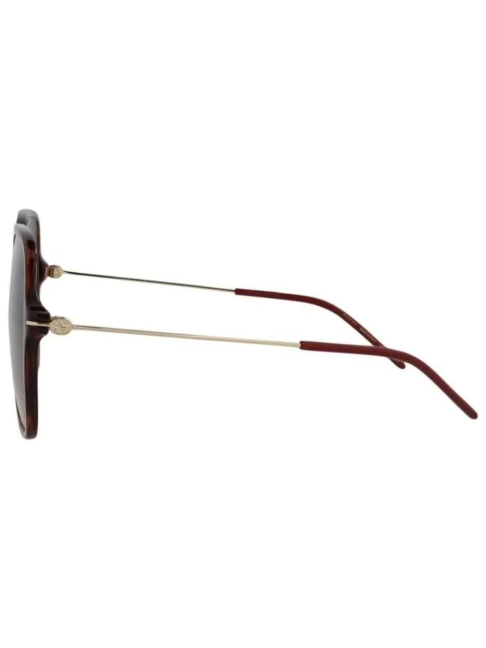 New Gucci Womens Square/Rectangle Havana Gold Brown Fashion Designer Sunglasses